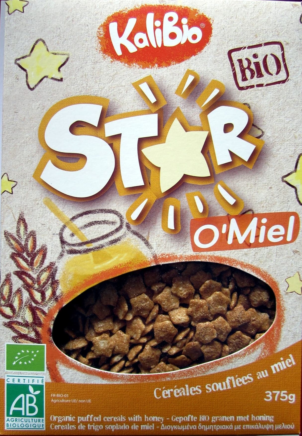 Kalibio Star O'Miel - Céréales soufflées enrobées au miel packshot