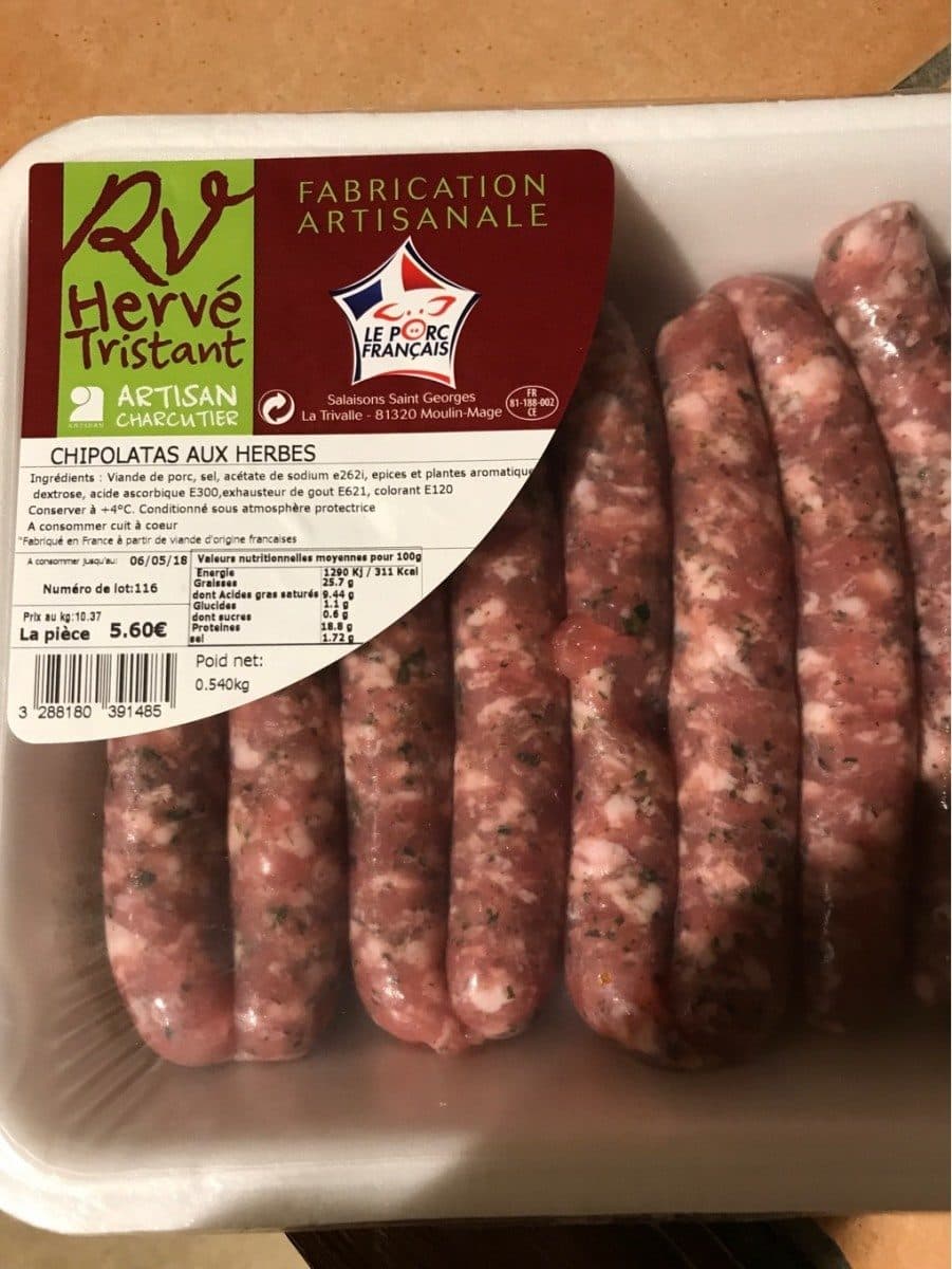 Open Food Facts Chipolatas aux herbes packshot