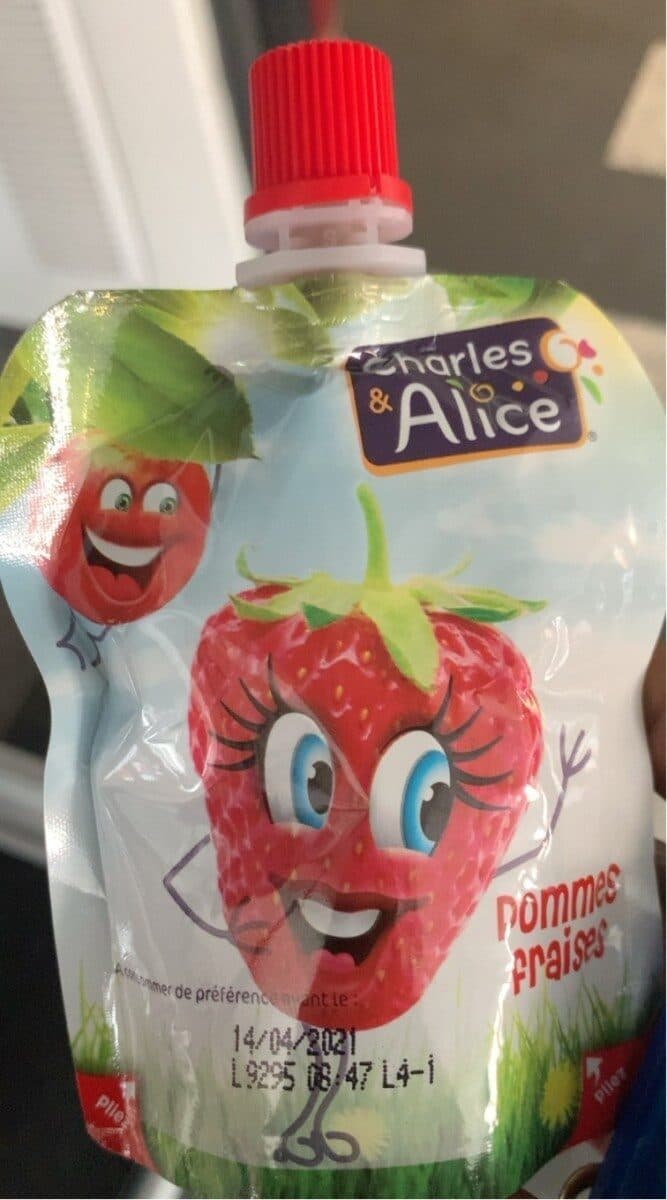 Charles & Alice Compote de pomme fraises allégée en sucres packshot