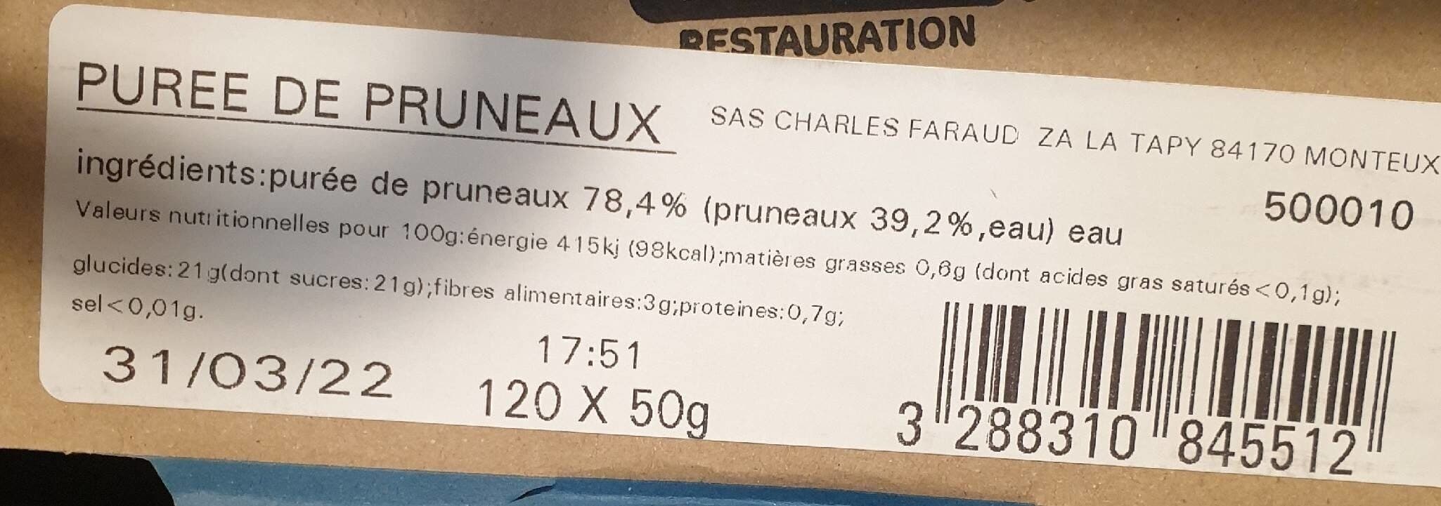 Open Food Facts Purée De Pruneaux Sans Sucre Ajouté packshot