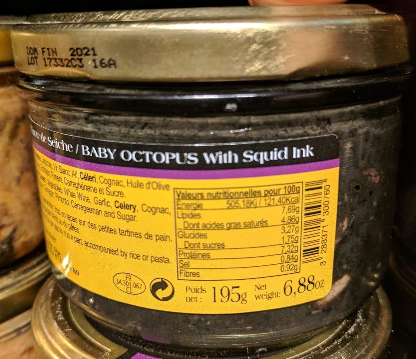 Open Food Facts Baby Octopus with squid ink packshot