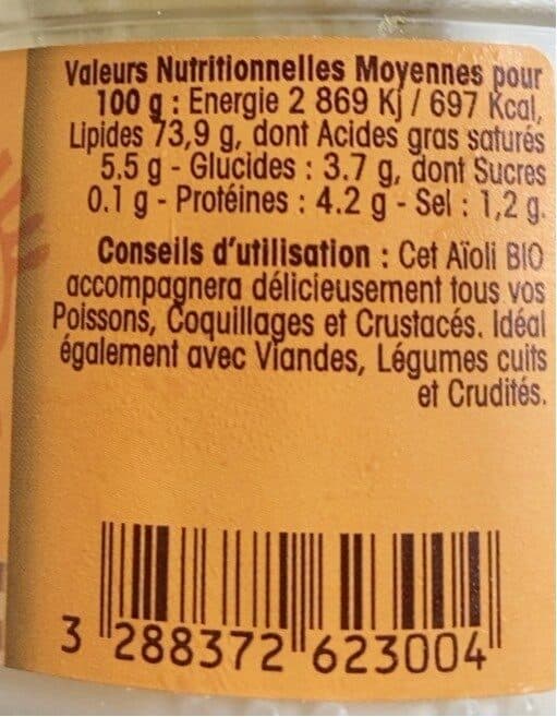 Conserverie azis-polito Aïoli Bio packshot