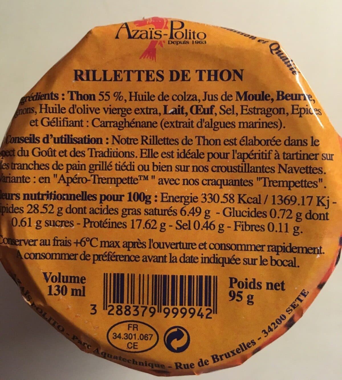 Open Food Facts Rillettes de thon packshot