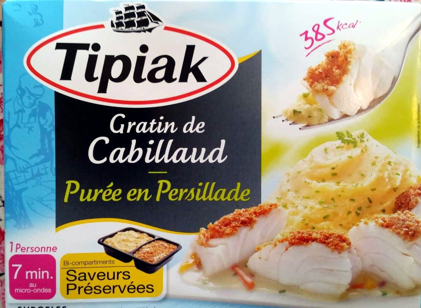 Tipiak Gratin de Cabillaud-Purée en persillade, Surgelé packshot