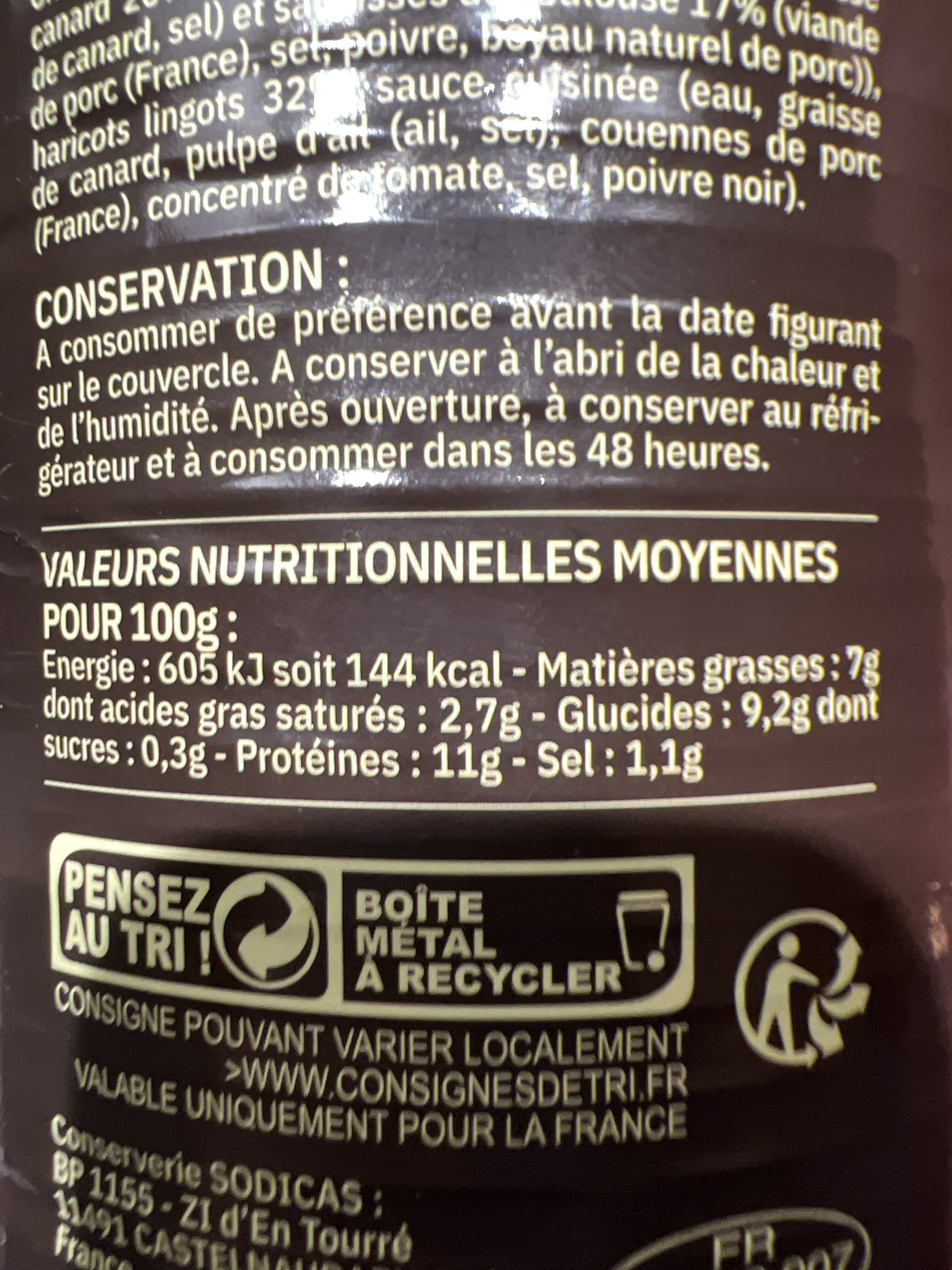 Audary Cassoulet de castelnaudary au canard packshot