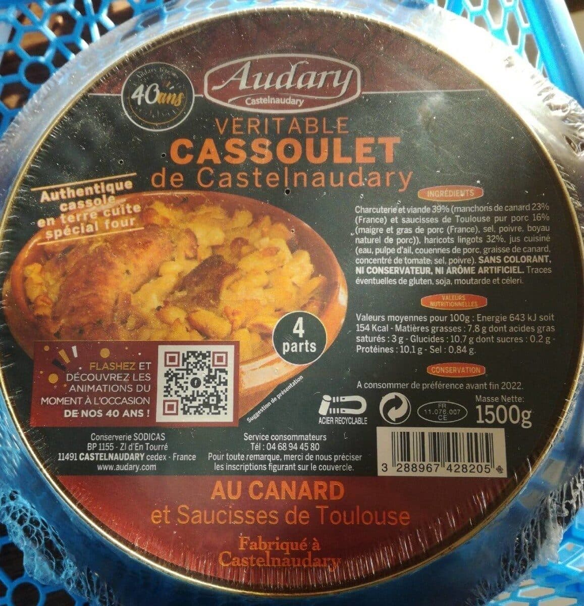 Audary Cassoulet de Castelnaudary au Confit de Canard packshot
