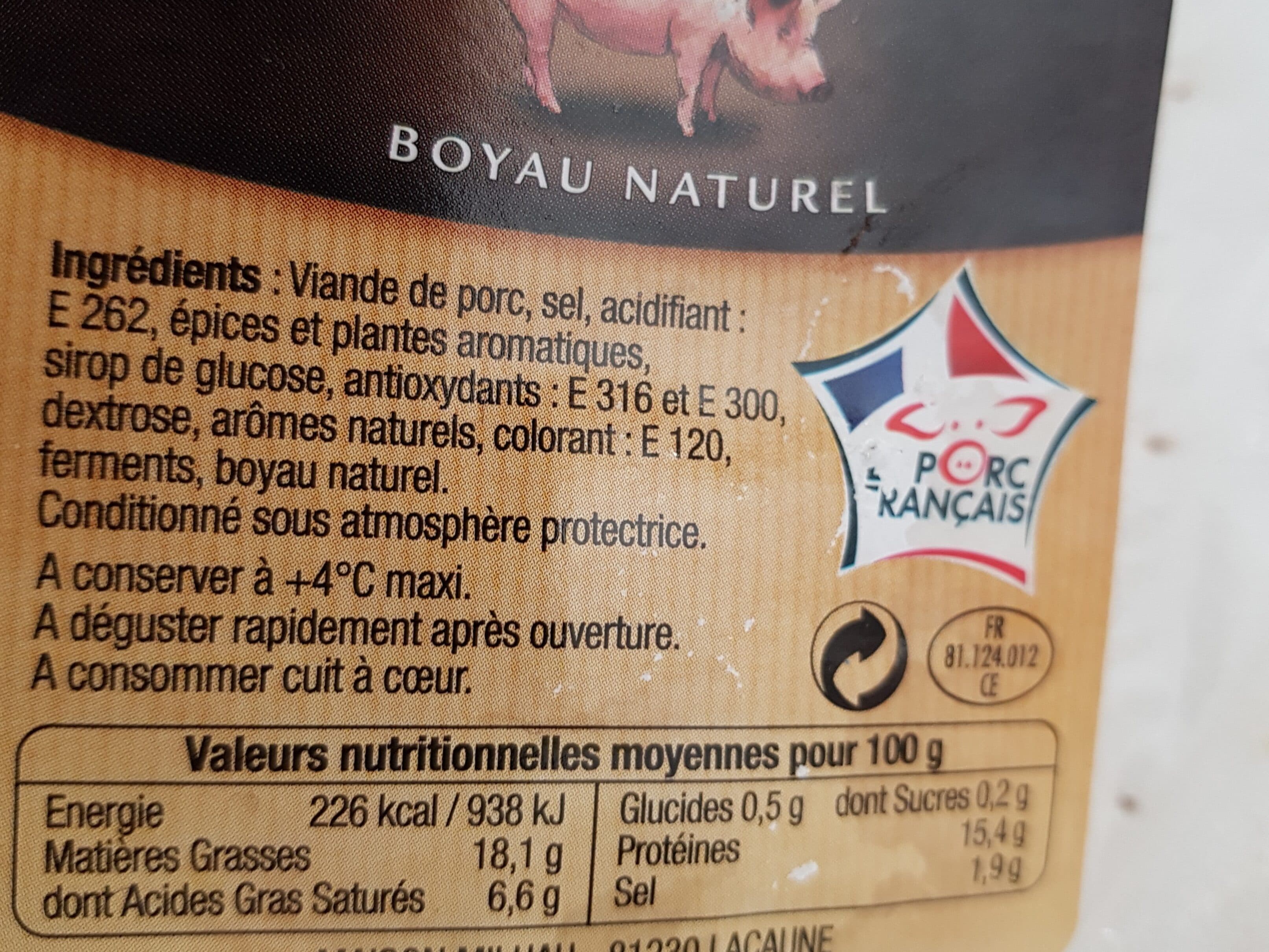Milhau Saucisse fraîche tradition packshot