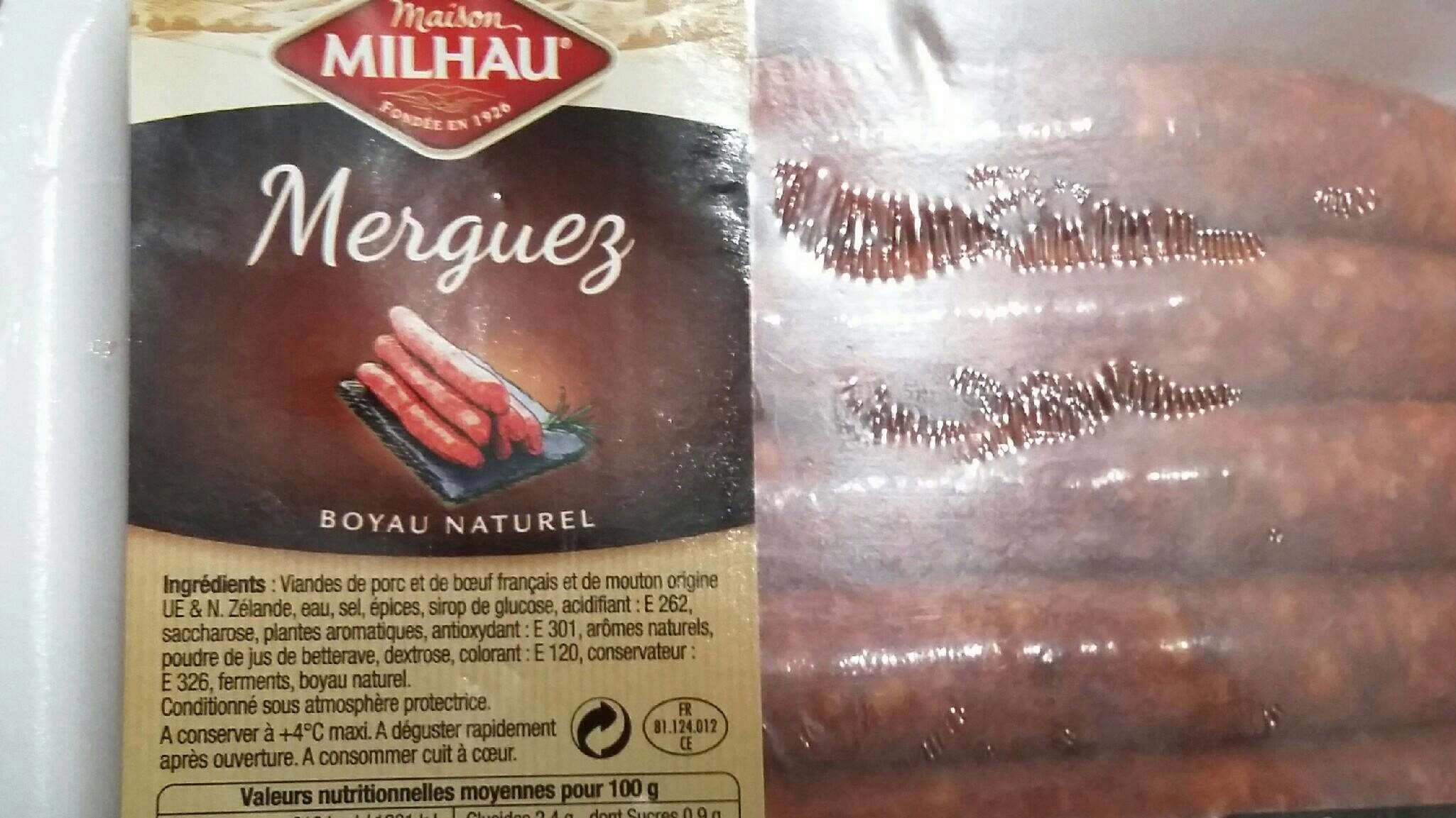 Maison Milhau Merguez barquette packshot