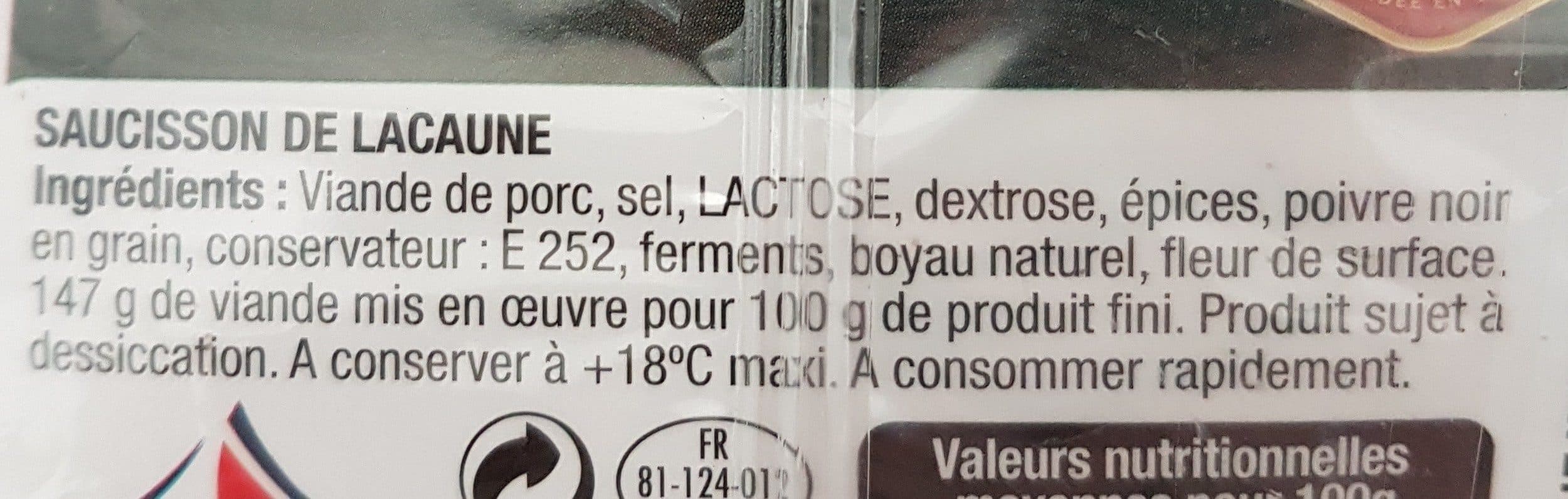 Maison Milhau Saucisson Lacaune packshot
