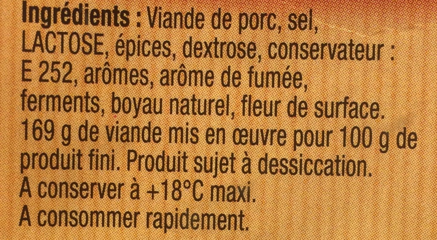Maison Milhau Saucisse Seche Pur Porc, packshot
