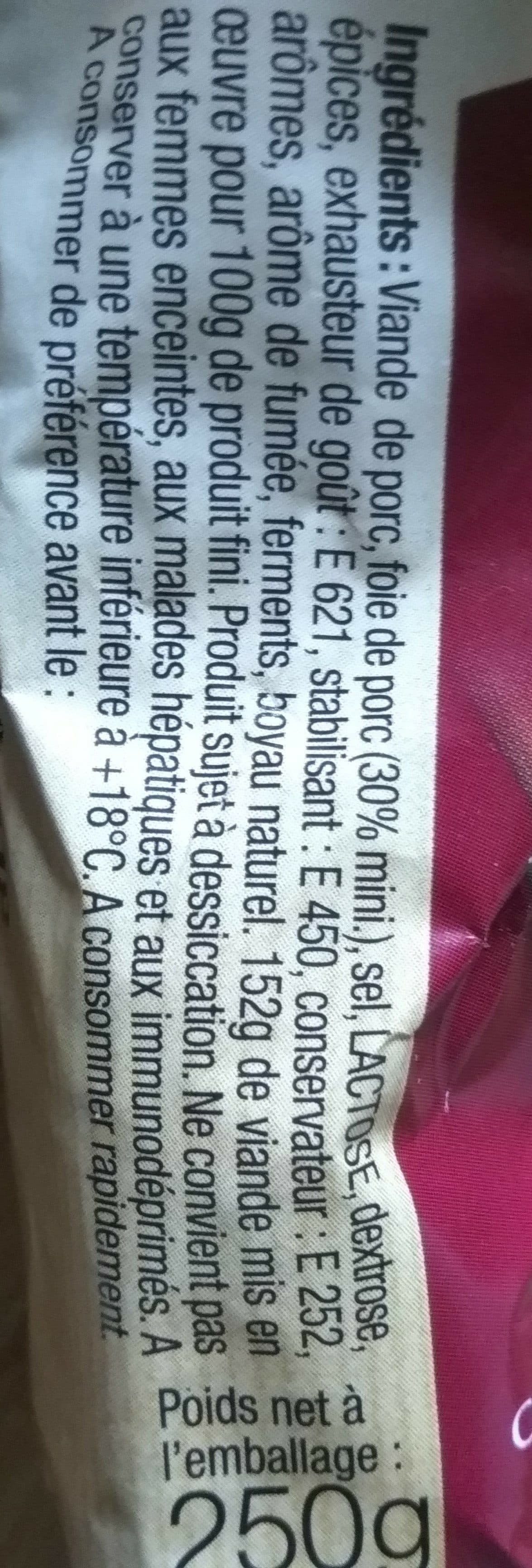 Maison Milhau Saucisse sèche de foie packshot
