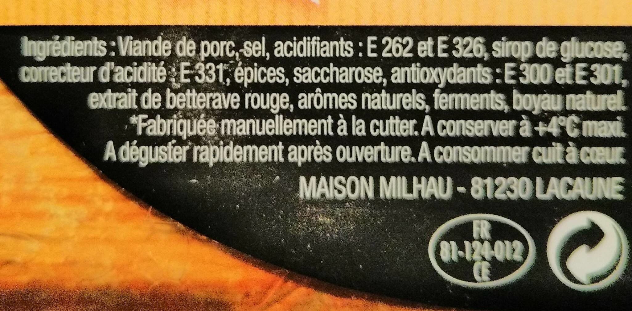 Milhau Saucisse fraiche supérieure Milhau packshot