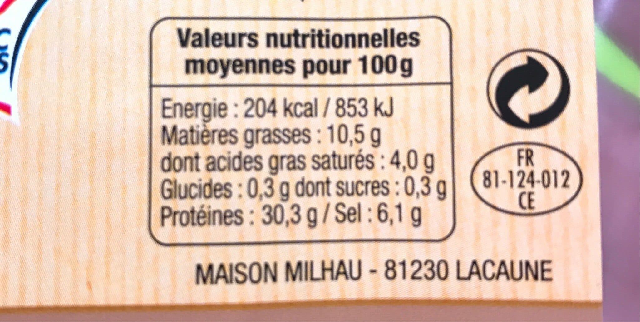 Maison Milhau Jambon sec superieur packshot