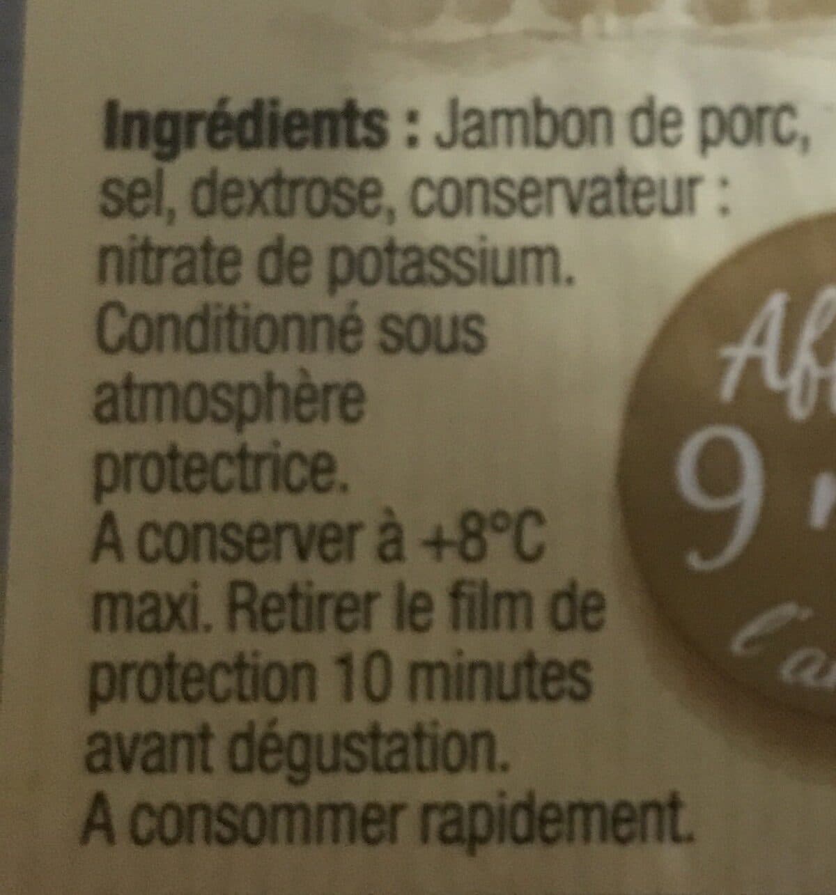 Maison Milhau Jambon Sec Supérieur affiné 9 mois packshot