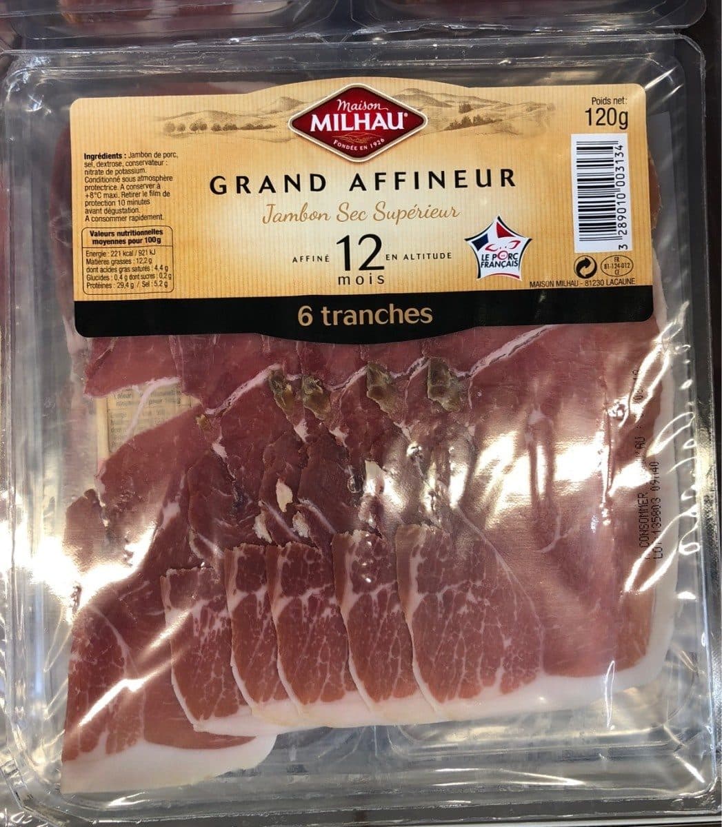 Maison Milhau Jambon sec supérieur 6 tranches packshot