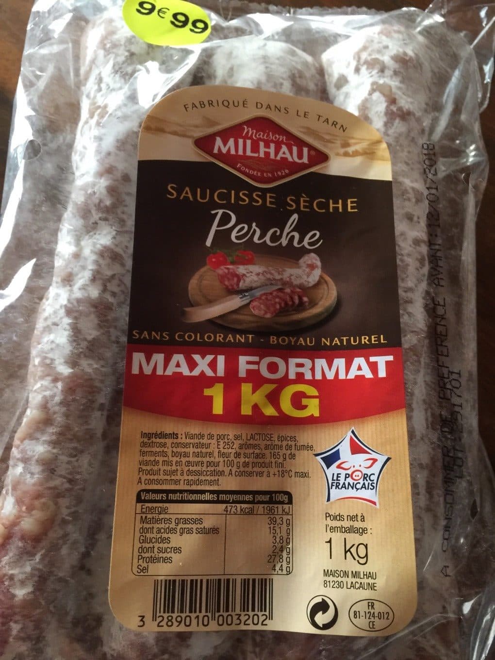MAISON MILHAU Saucisse seche packshot