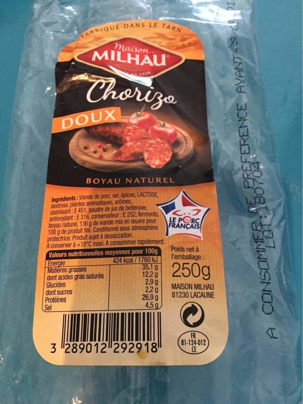 Milhau Chorizo MILHAU packshot