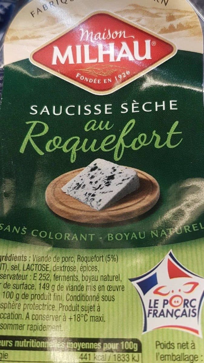 Maison Milhau Saucisse Sèche Au Roquefort packshot