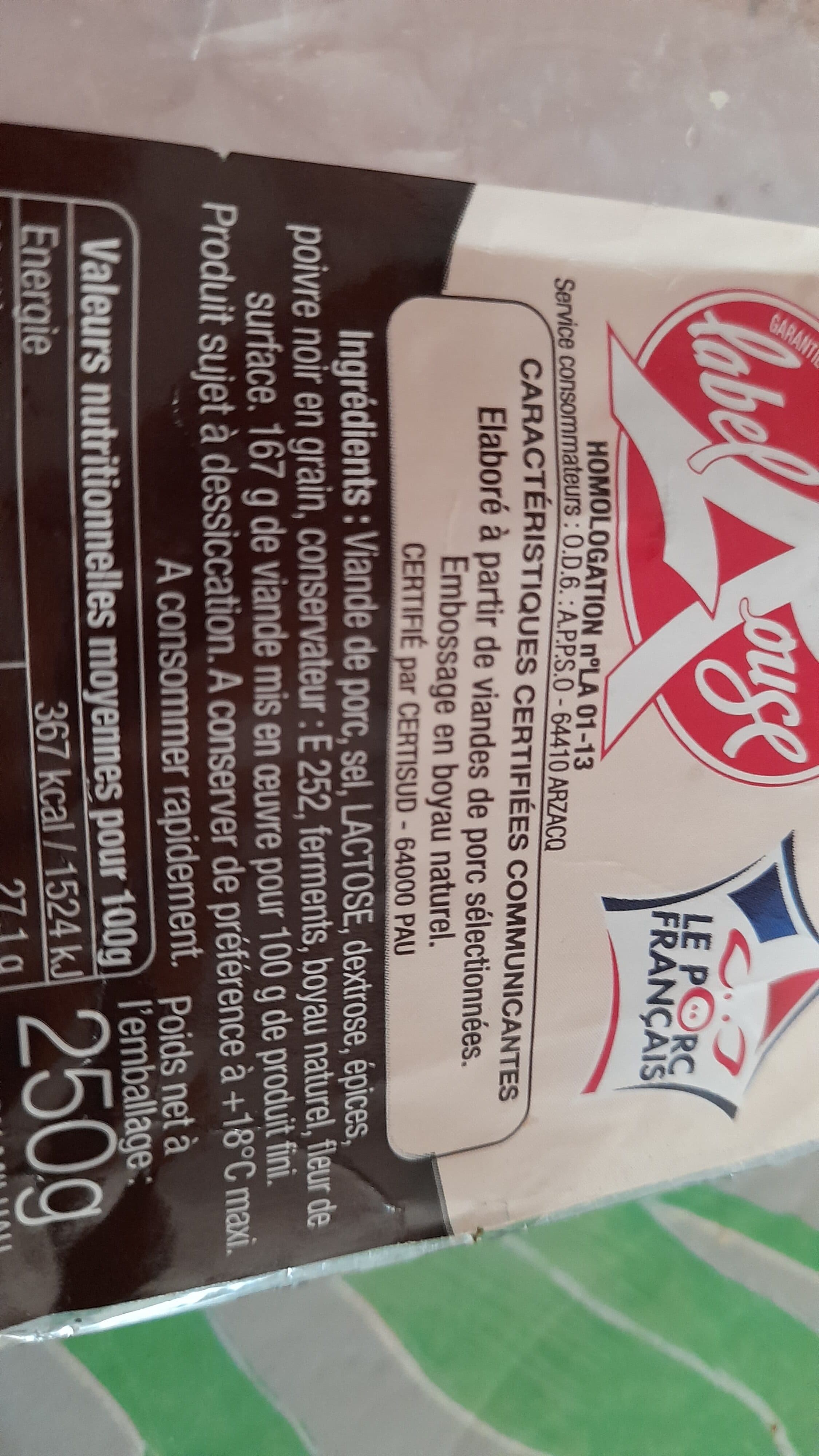 maison Milhau saucisson sec Supérieur packshot