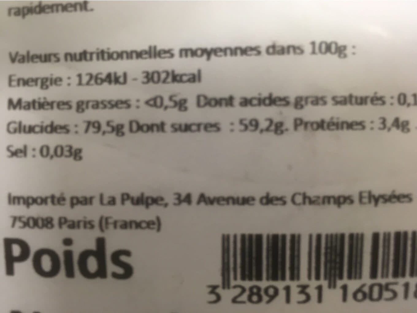 La Pulpe Raisins Secs Blond packshot