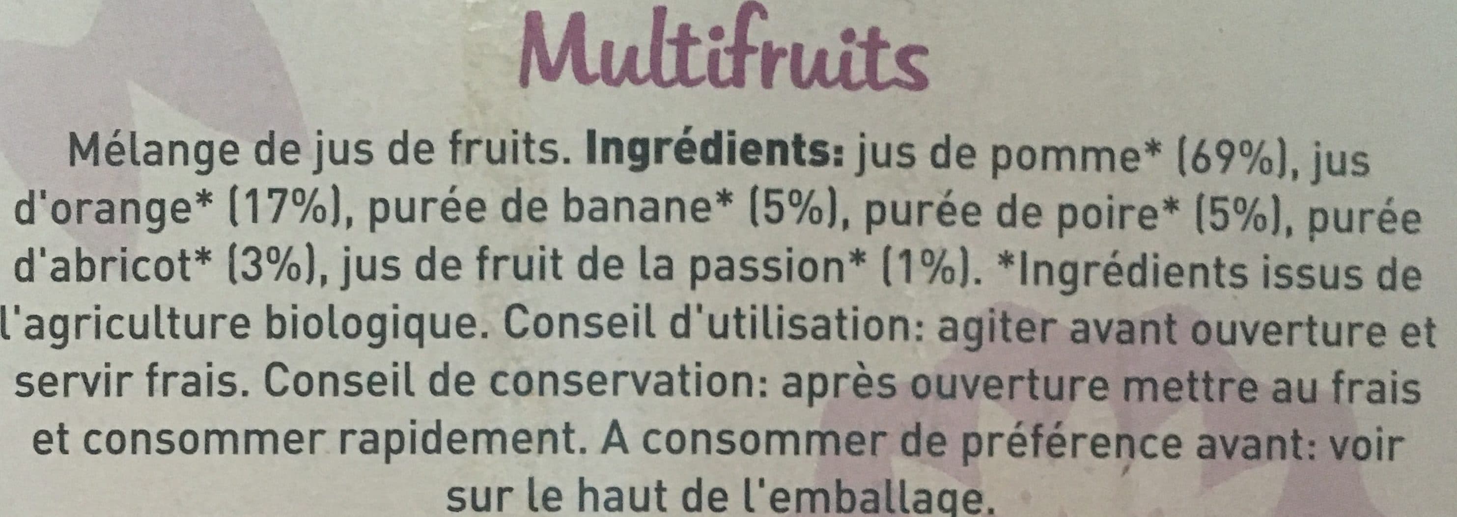 Vitamont Pur jus Multifruits packshot