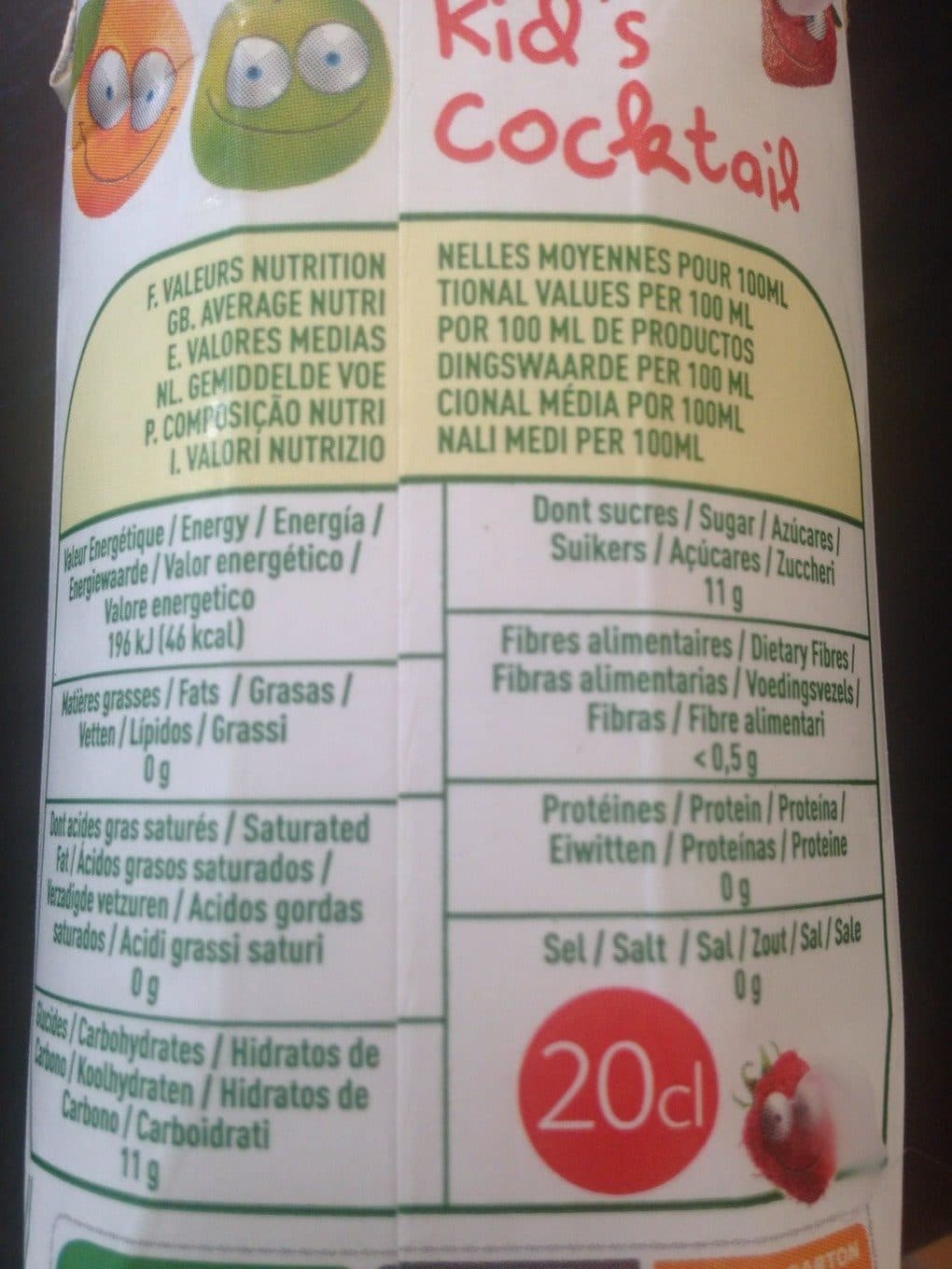 Vitamont Organic kid s cocktail packshot