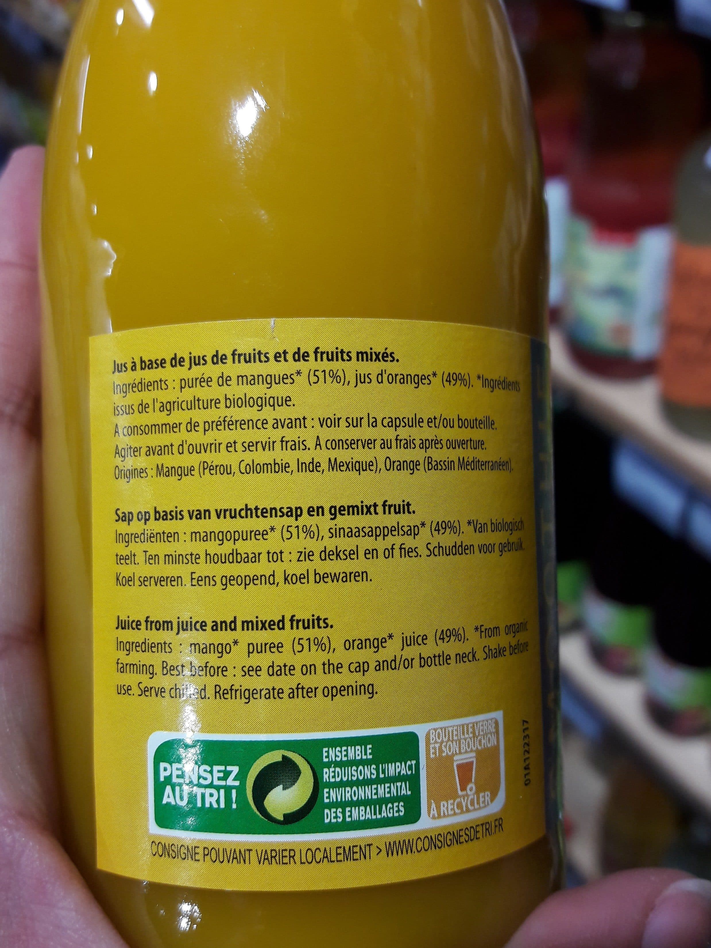 Vitamont Smoothie mangue orange bio packshot
