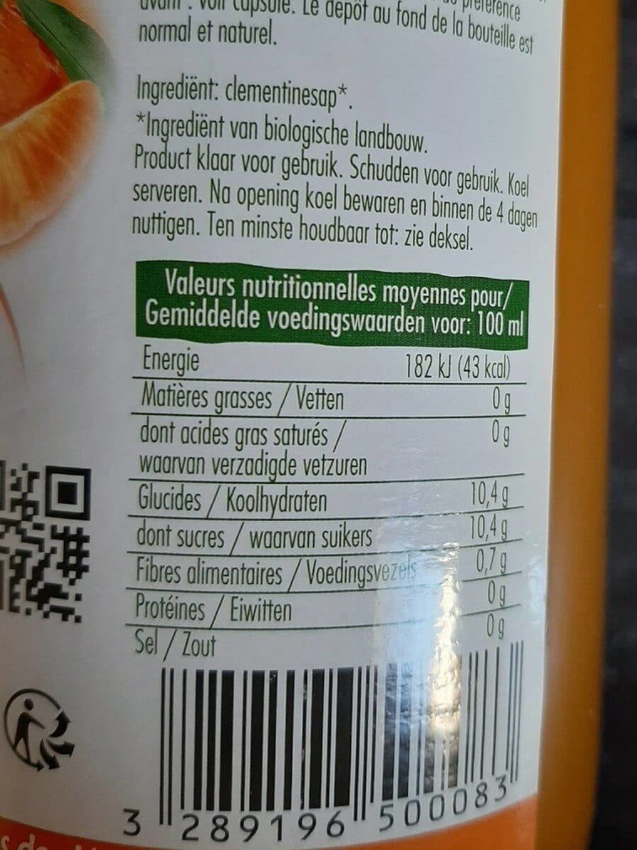 Vitamont Pur jus de clémentine bio packshot
