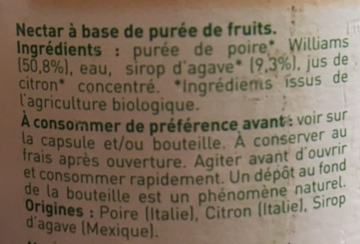 Vitamont Nectar de poire des Alpes France bio packshot