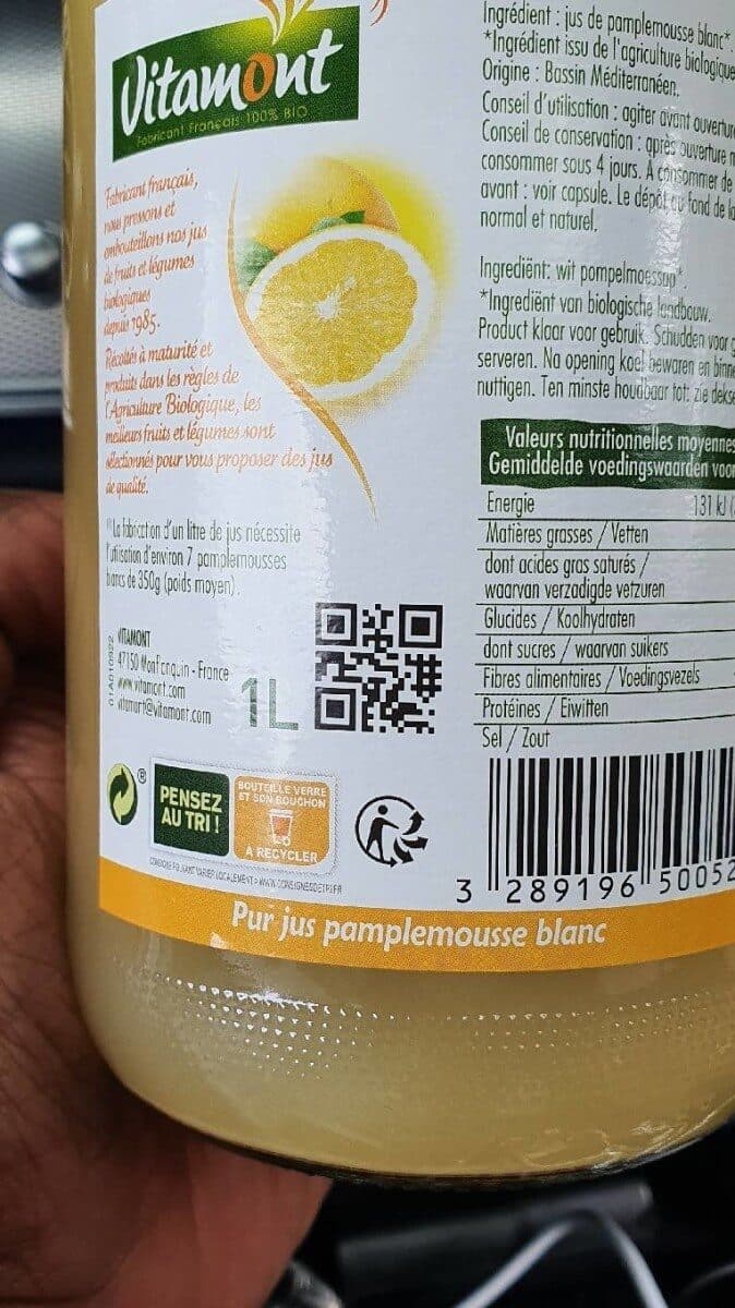 Vitamont Pur Jus De Pamplemousses packshot