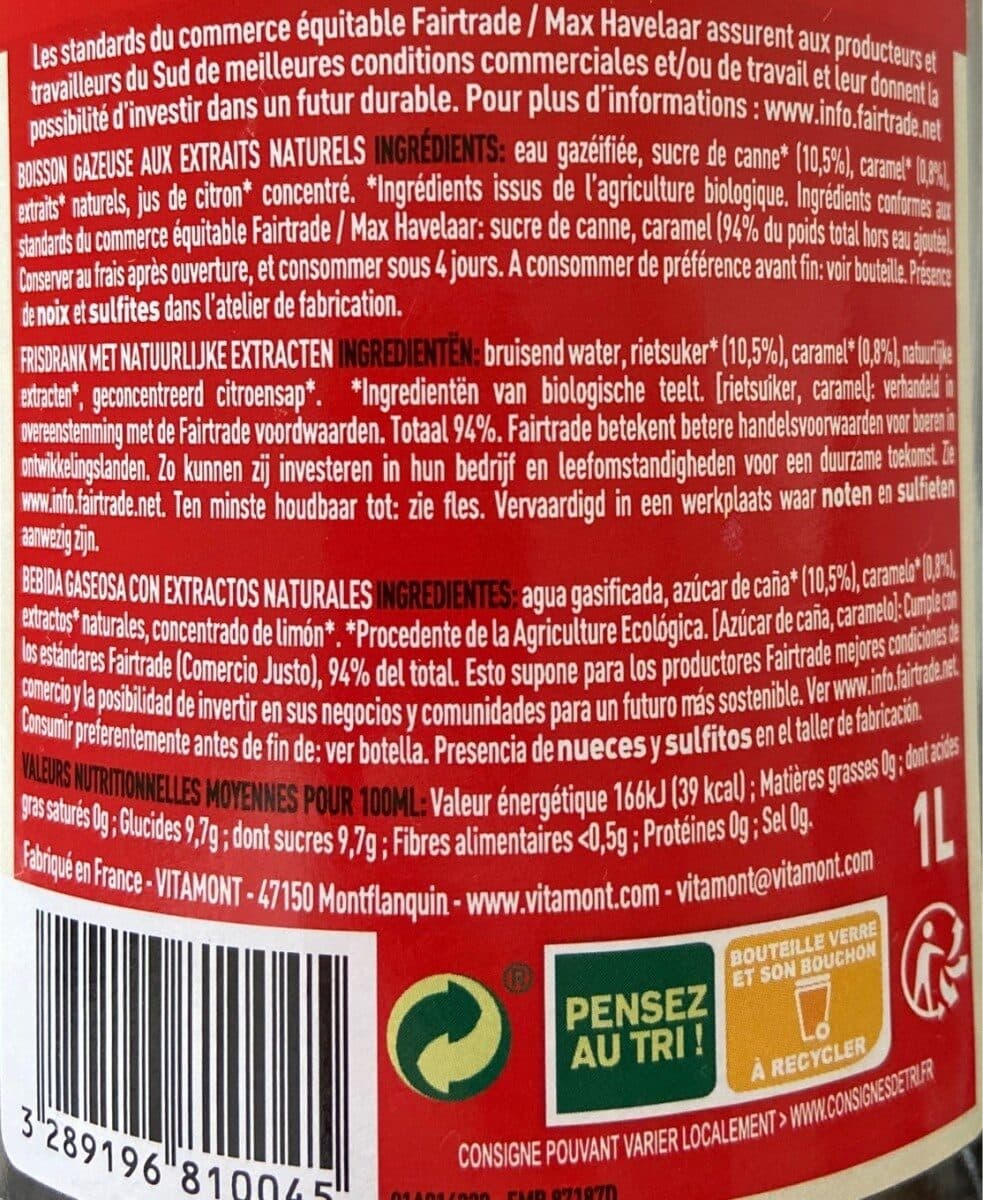 Vitamont Cola équitable sans caféine packshot