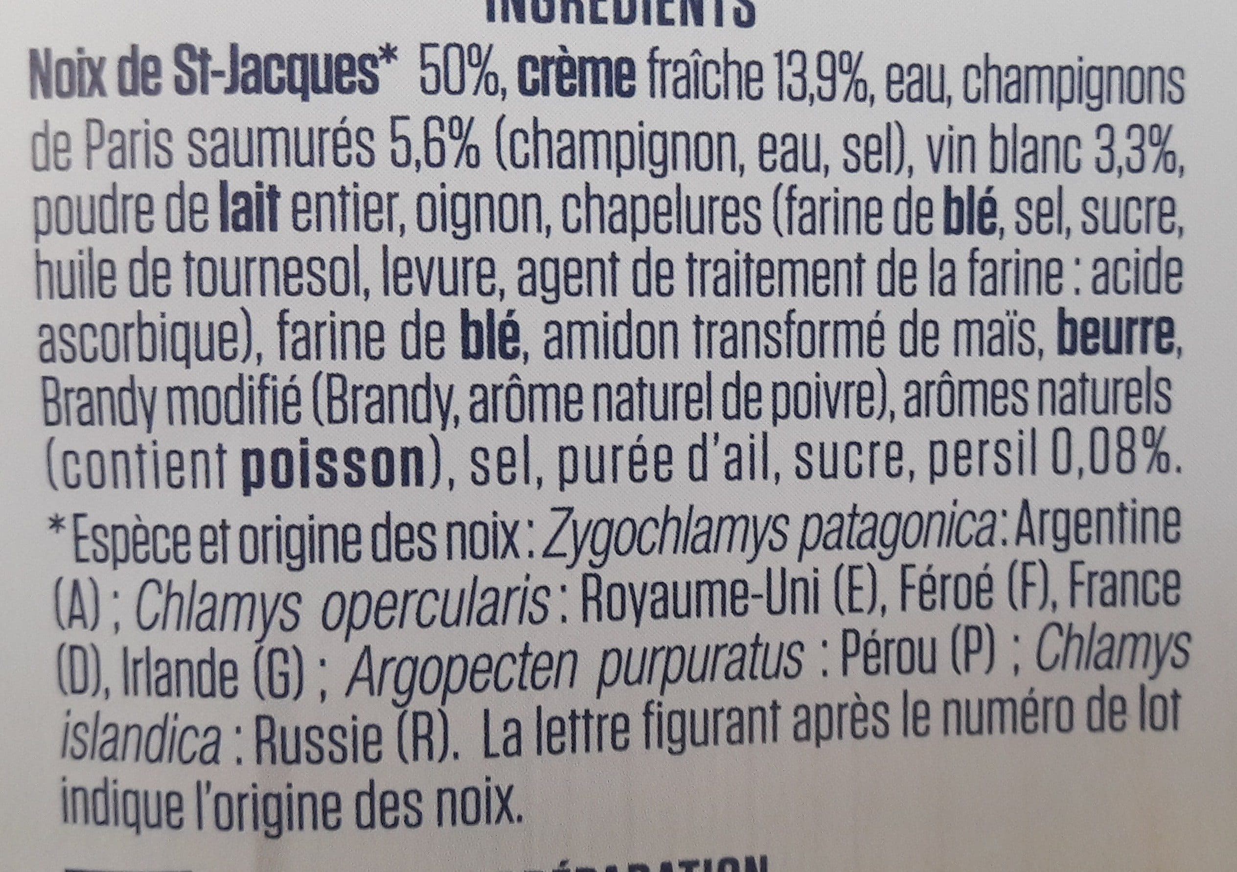 La compagnie artique Coquilles St-Jacques cuisinées à la bretonne packshot