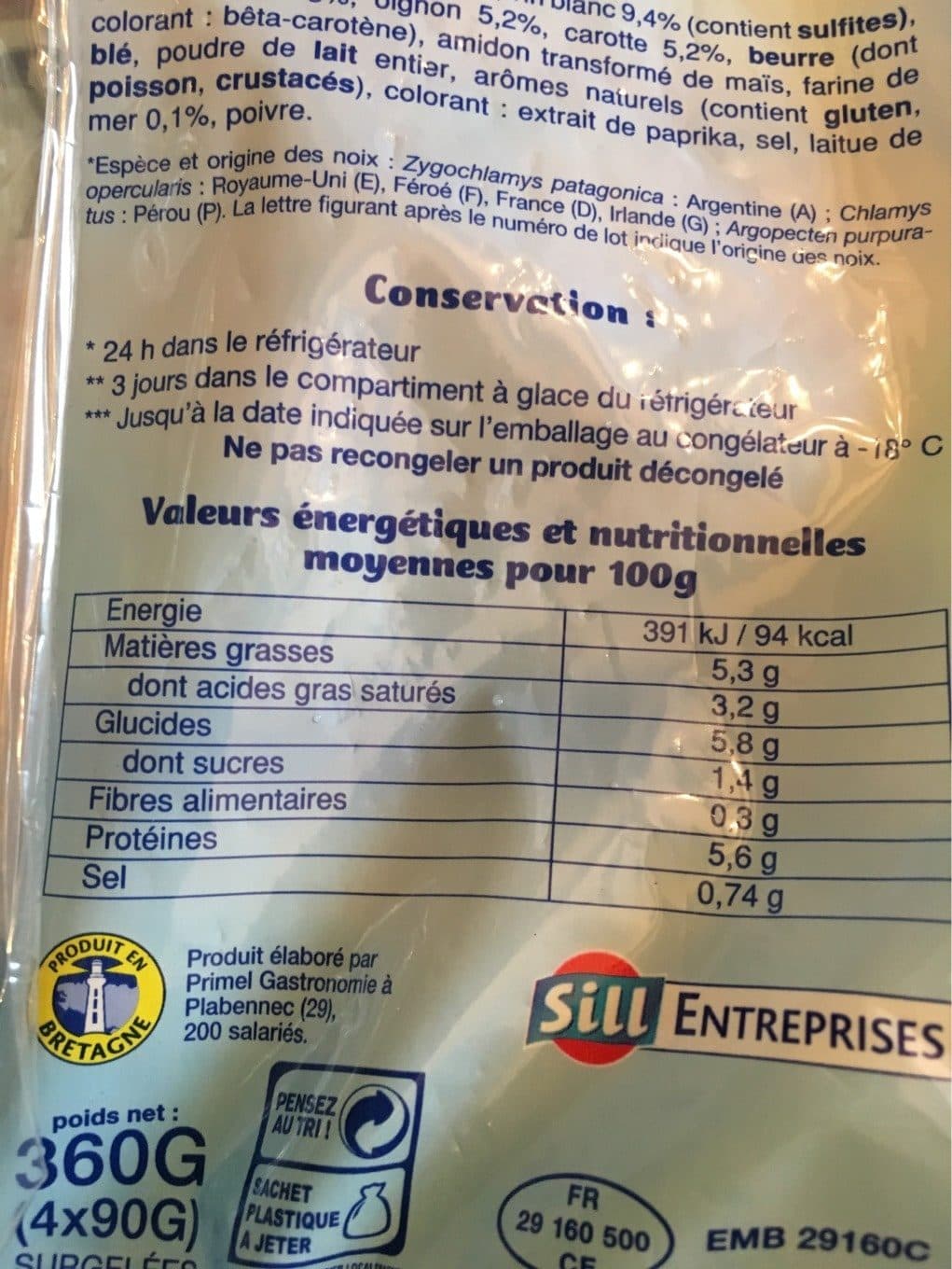 La compagnie artique Coquilles St-Jacques cuisinées à la laitue de mer packshot