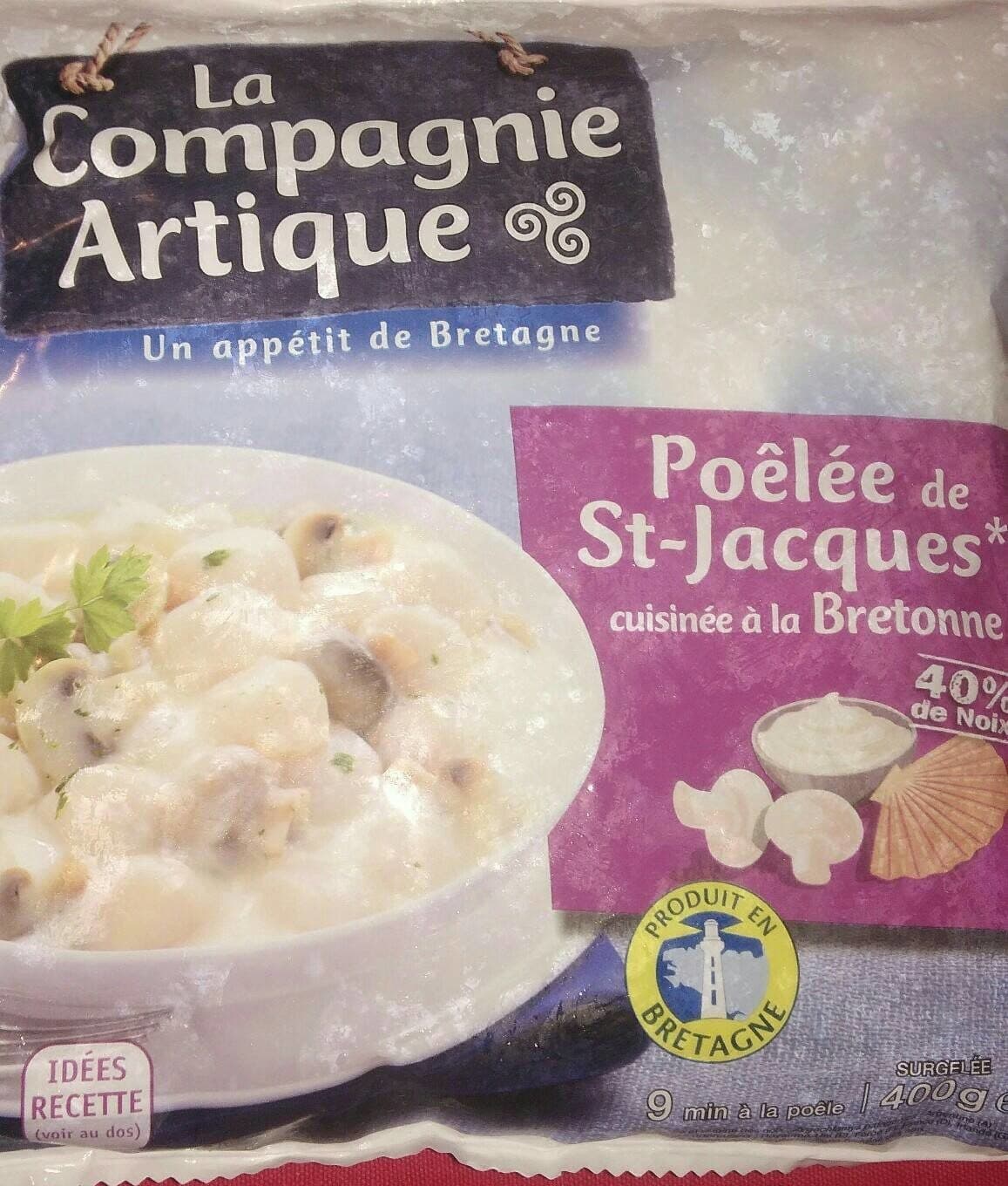 La compagnie artique Poêlée de saint-Jacques cuisinée à la bretonne packshot