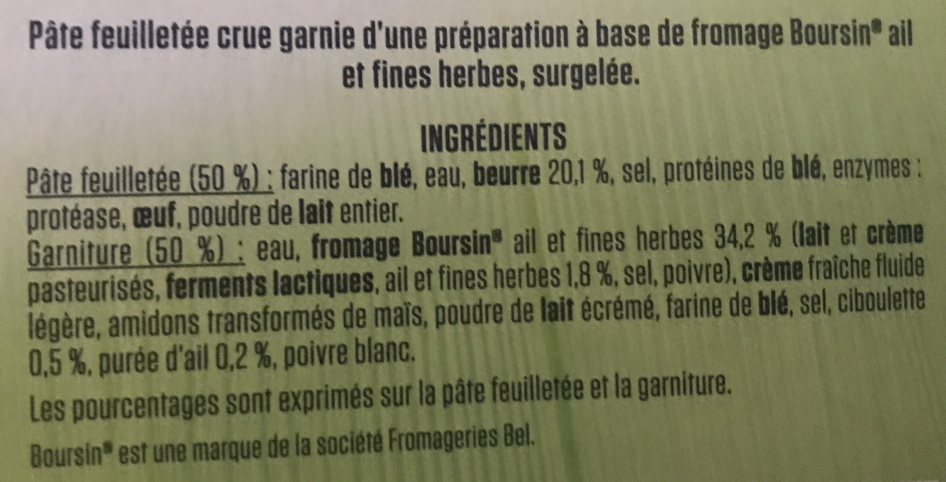 La compagnie artique Feuilletés au Fromage Boursin packshot