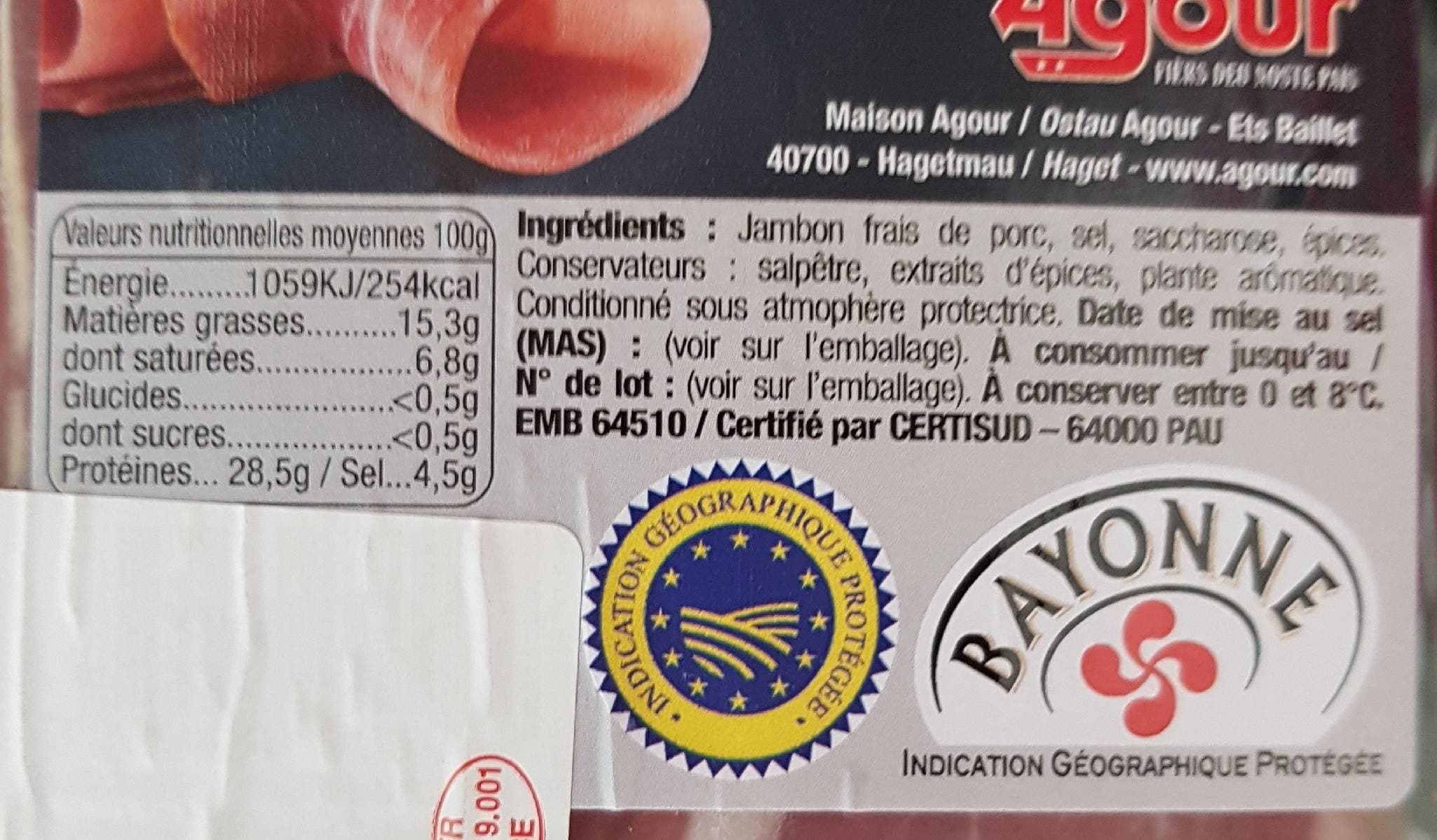 Open Food Facts Jambon de bayonne packshot