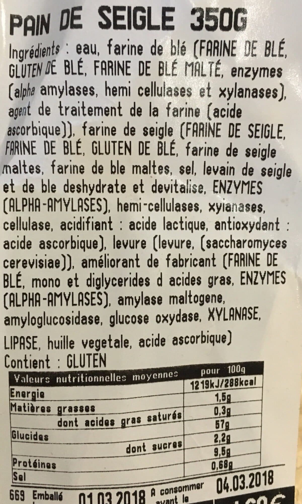 Open Food Facts Pain de seigle packshot