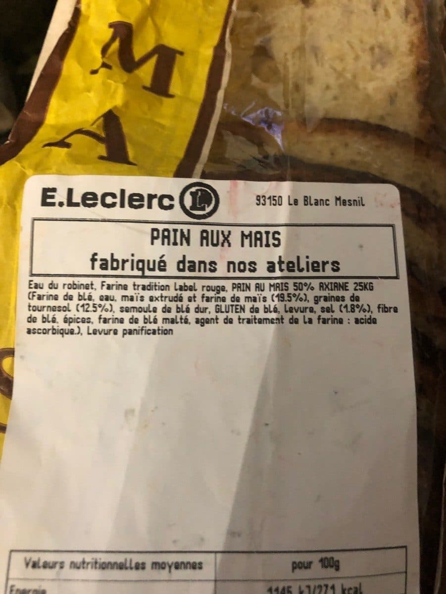 Leclerc Pain au mais packshot