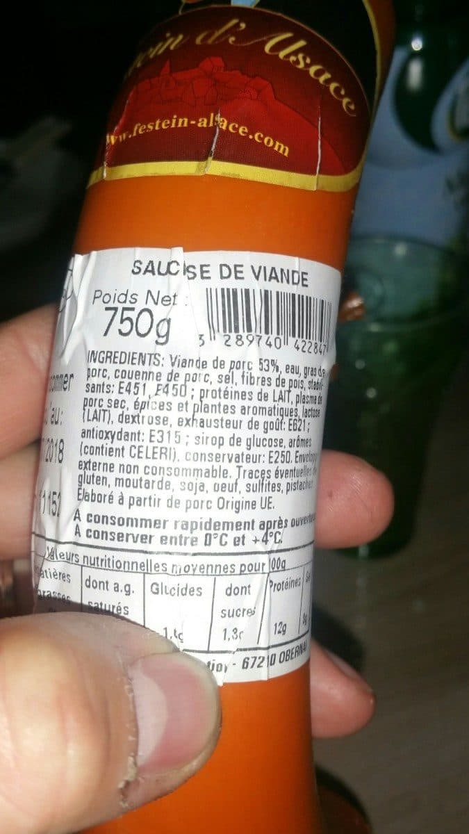 Open Food Facts Saucisse de viande packshot