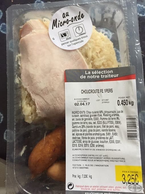Choucroute 1 Personne Choucroute garnie d'Alsace 1 personne packshot