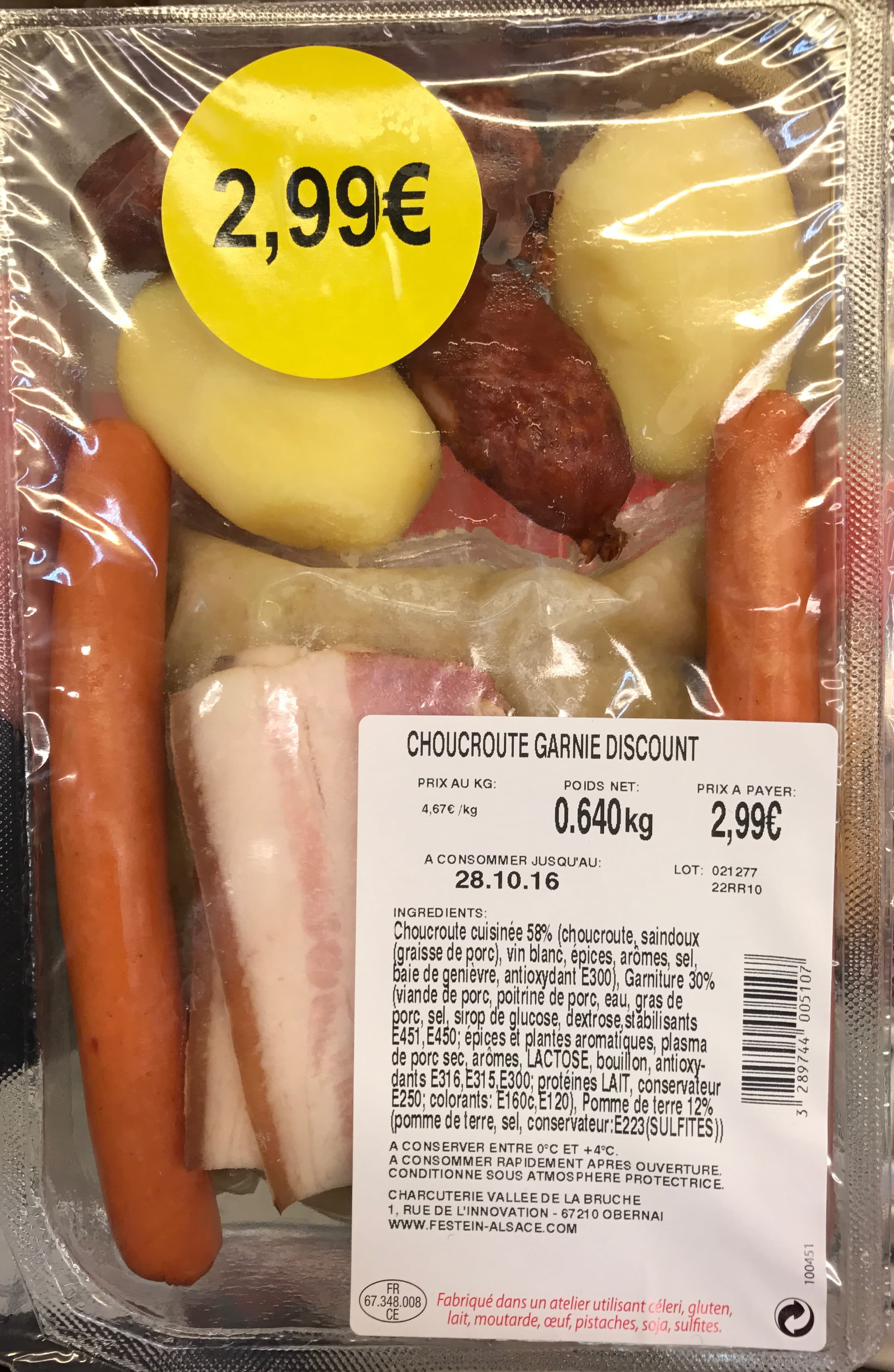Charcuterie Vallée de la Bruche Choucroute garnie discount packshot