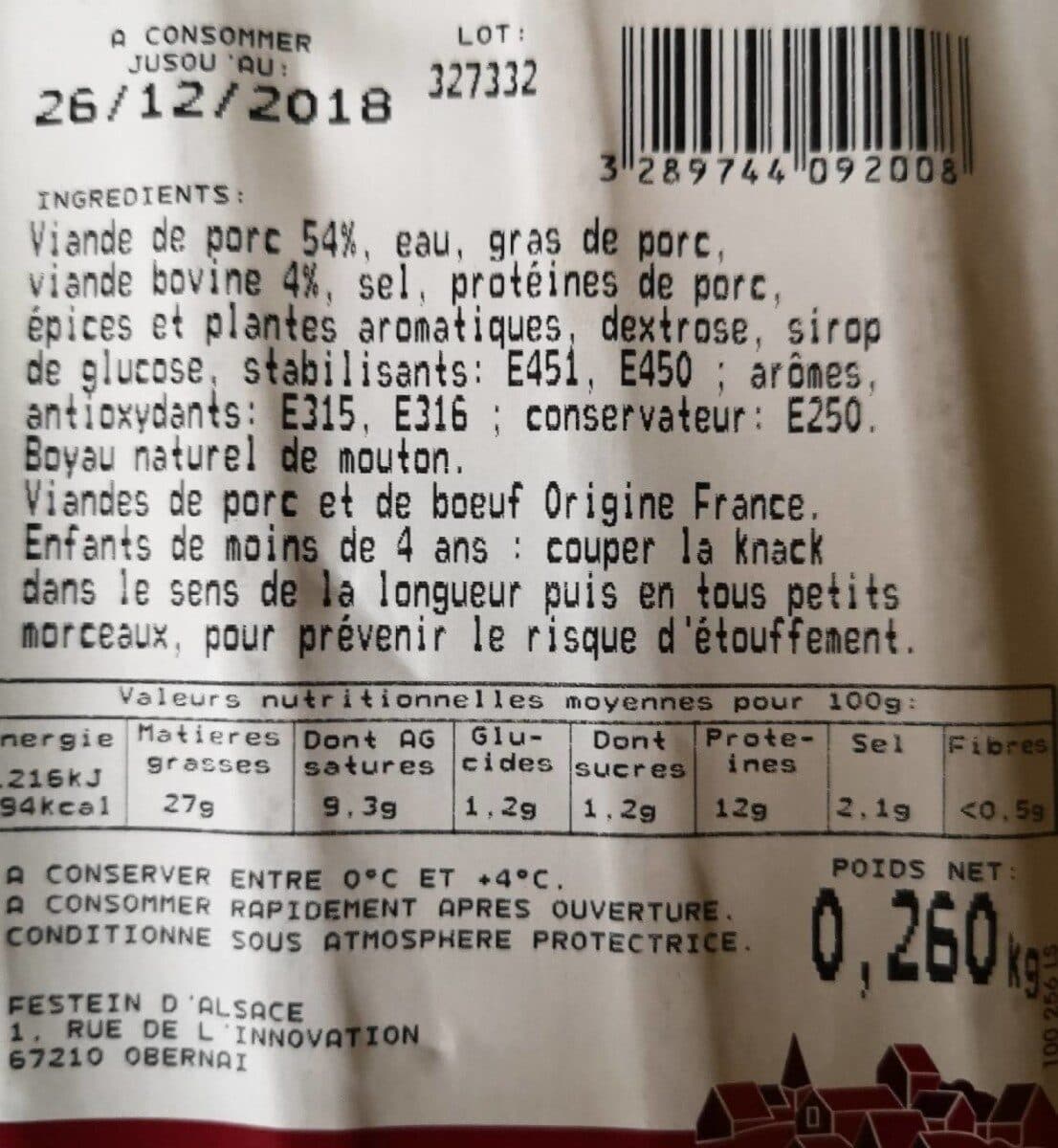 Festein Festein knack d'alsace packshot