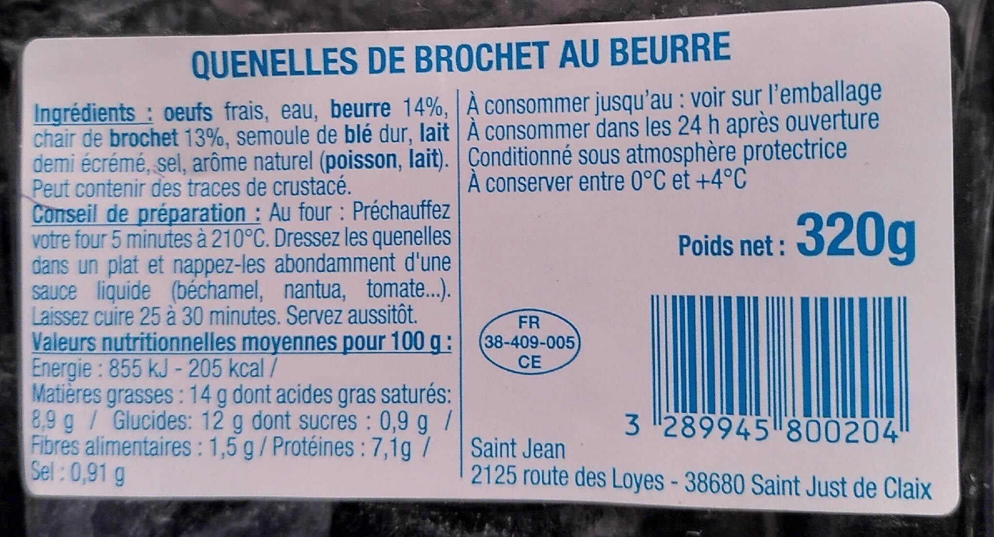 Open Food Facts Quenelle de brochet au beurre packshot
