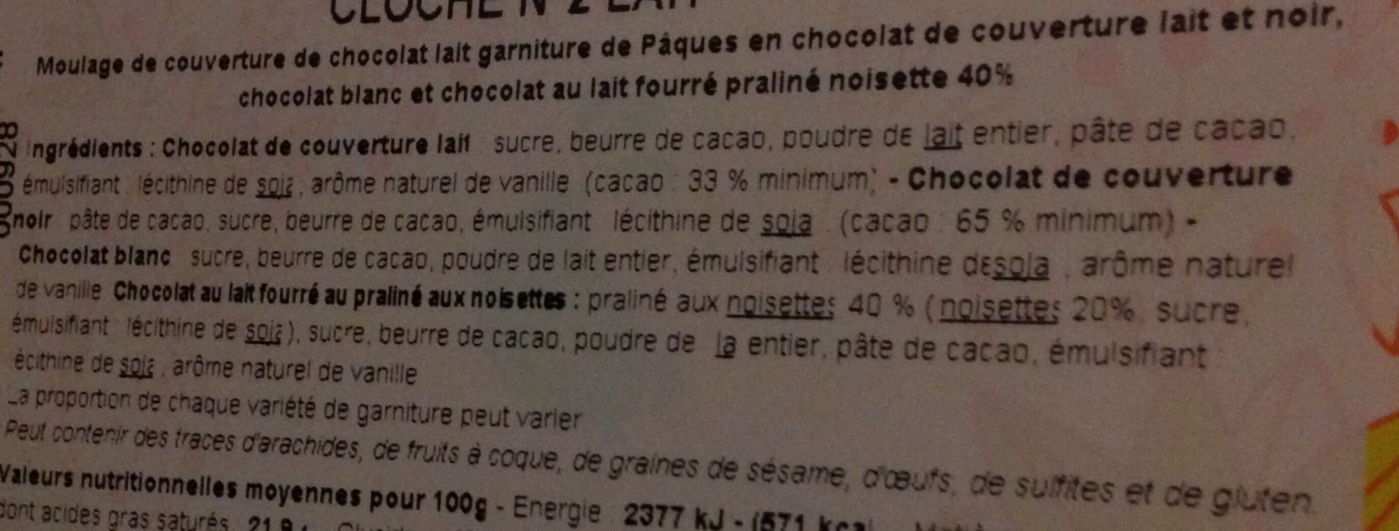 Open Food Facts Chocolat lait packshot