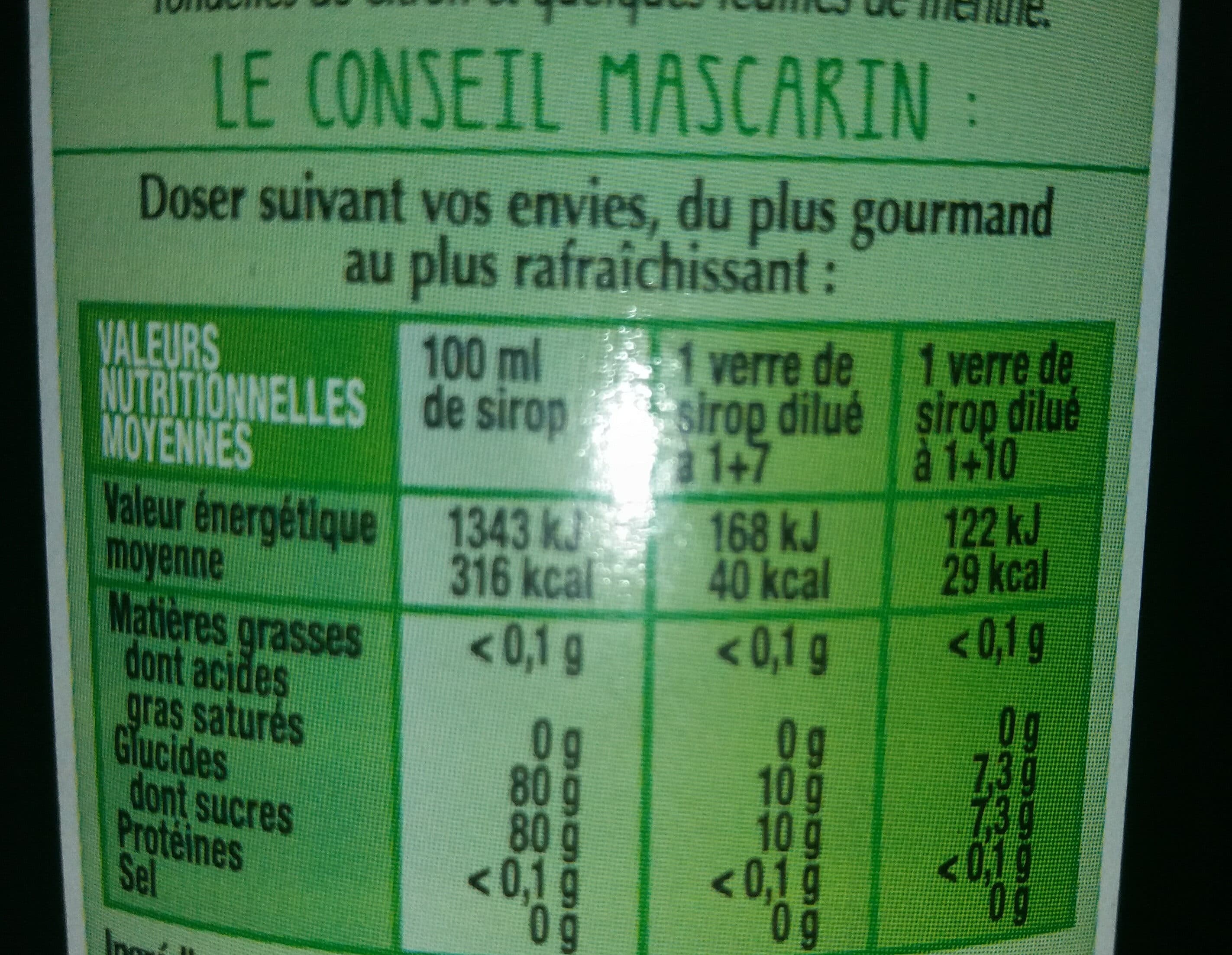 Mascarin Sirop pur canne gout Mojito packshot