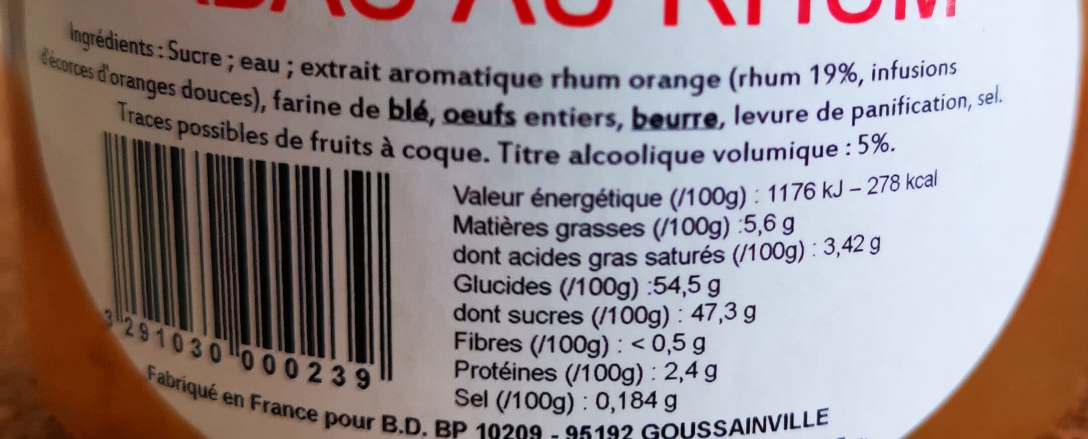 Open Food Facts Babas au rhum packshot