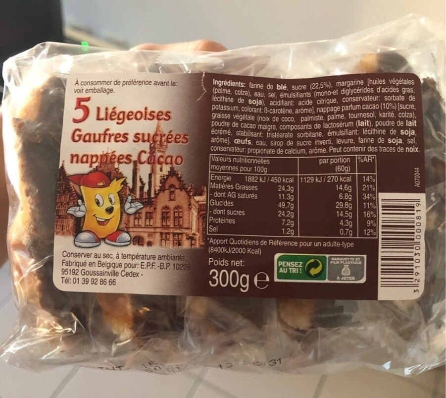 Open Food Facts Gaufres sucrées nappées cacao packshot