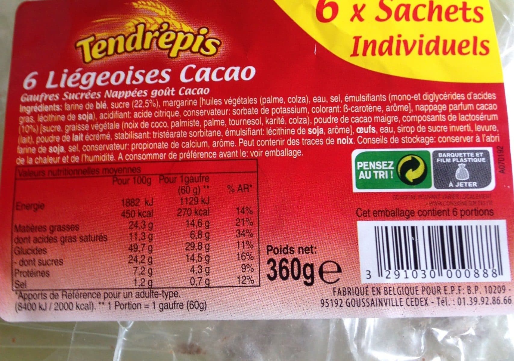 Open Food Facts Gaufre Chocolat packshot