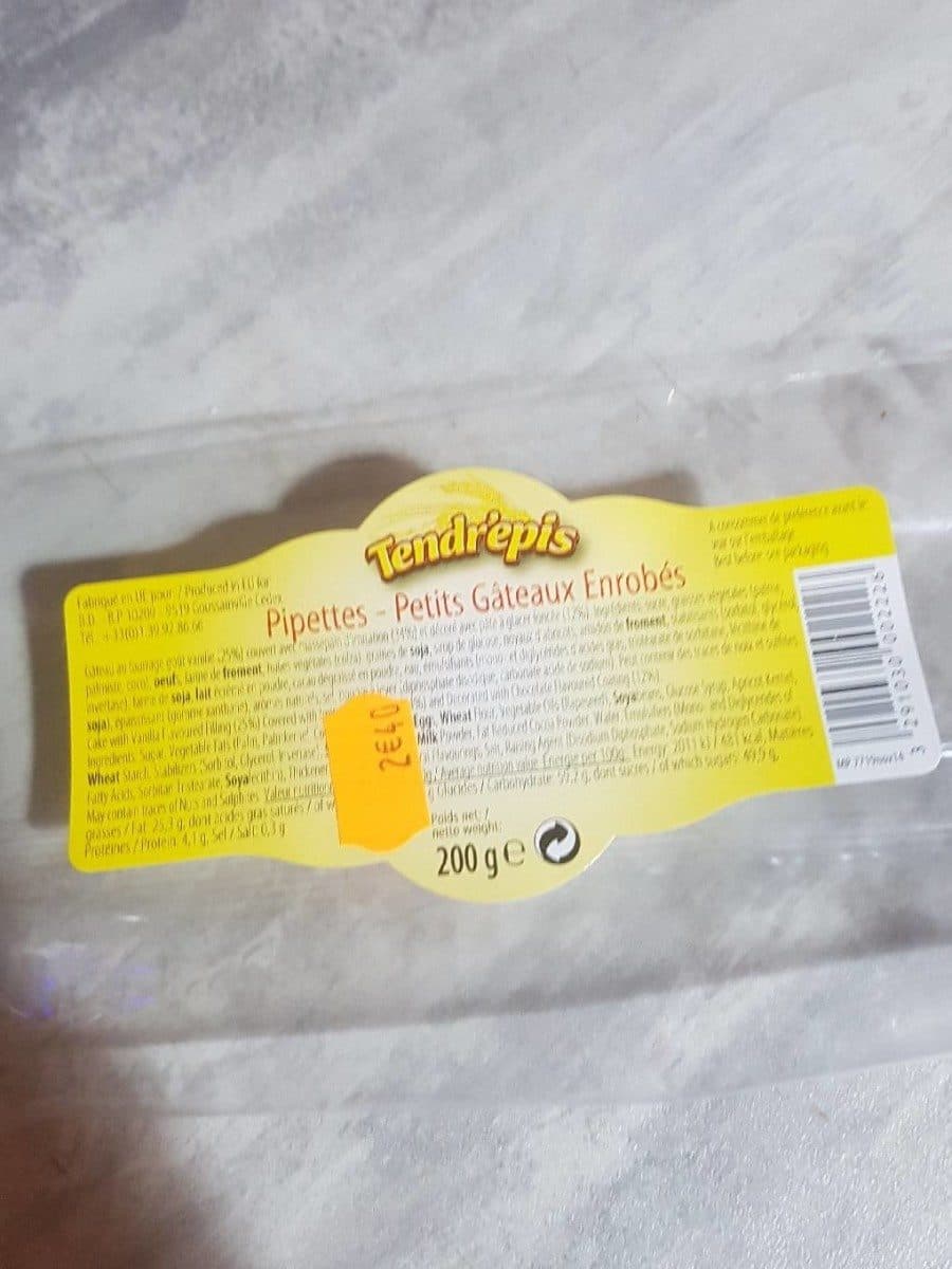 Open Food Facts Pipettes gâteaux enrobés packshot