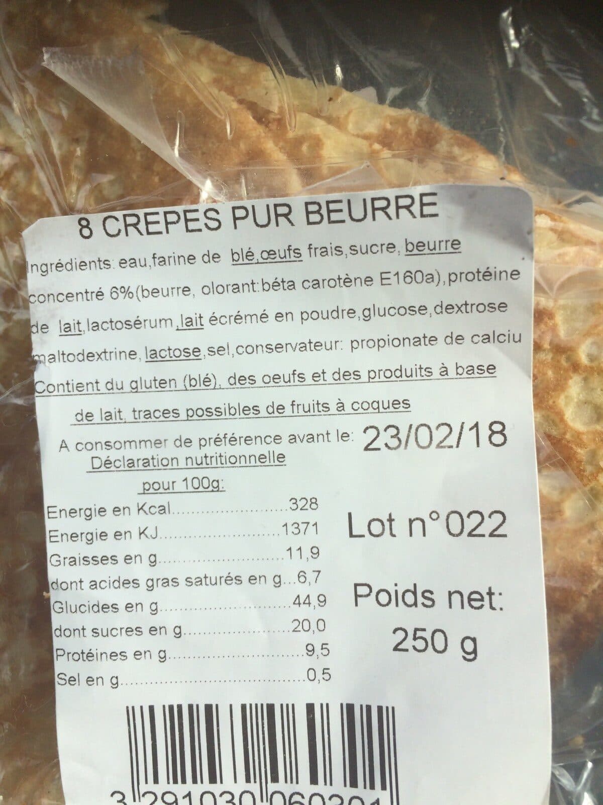 Open Food Facts Crepes savoureuse pur beurre packshot